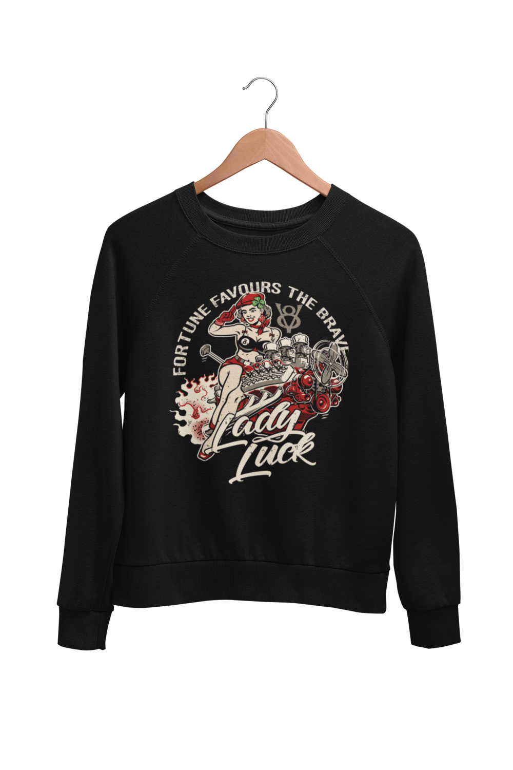 GOOD LUCK CHARM SWEATSHIRT UNISEX by BY Ger &quot;Dutch Courage&quot; Peters artwork