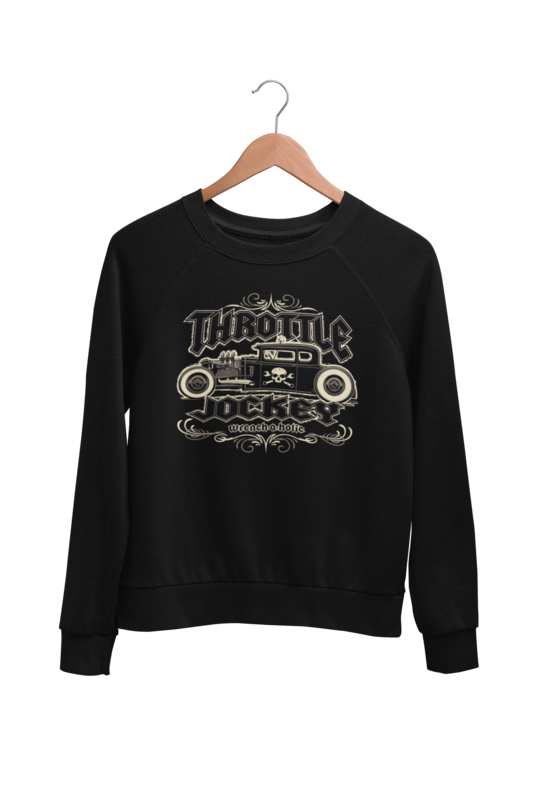 THROTTLE JOCKEY "Wrench a Holic" SWEATSHIRT UNISEX by BY Ger "Dutch Courage" Peters artwork