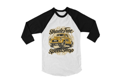 SHADE TREE SPEED SHOP &quot;Willys&quot; BASEBALL LONG SLEEVE UNISEX BY Ger &quot;Dutch Courage&quot; Peters artwork