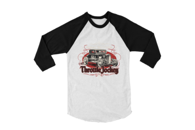THROTTLE JOCKEY &quot;coupe&quot; BASEBALL LONG SLEEVE UNISEX BY Ger &quot;Dutch Courage&quot; Peters artwork