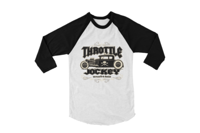 THROTTLE JOCKEY &quot;Wrench a Holic&quot; BASEBALL LONG SLEEVE UNISEX BY Ger &quot;Dutch Courage&quot; Peters artwork