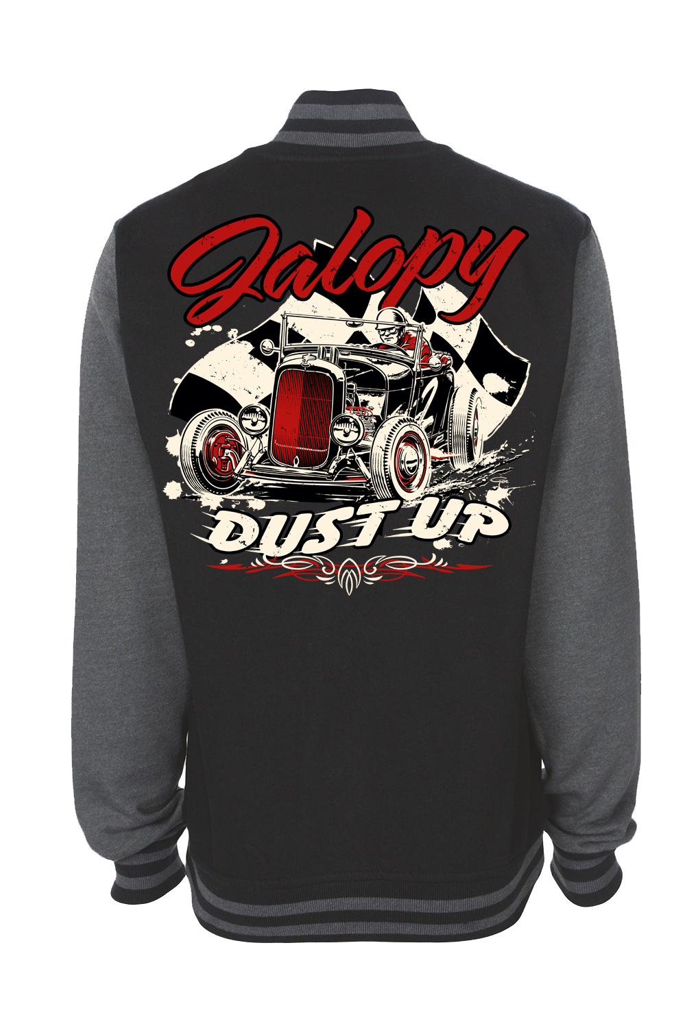 JALOPY DUST UP VARSITY JACKET UNISEX by Ger "Dutch Courage" Peters artwork