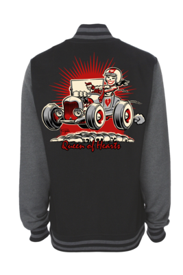 QUEEN OF HEARTS VARSITY JACKET UNISEX by Ger &quot;Dutch Courage&quot; Peters artwork