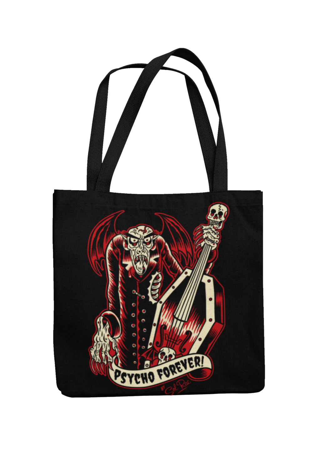 NOSFERATUS Cotton Bag  logo design SOL RAC, Colour: Black