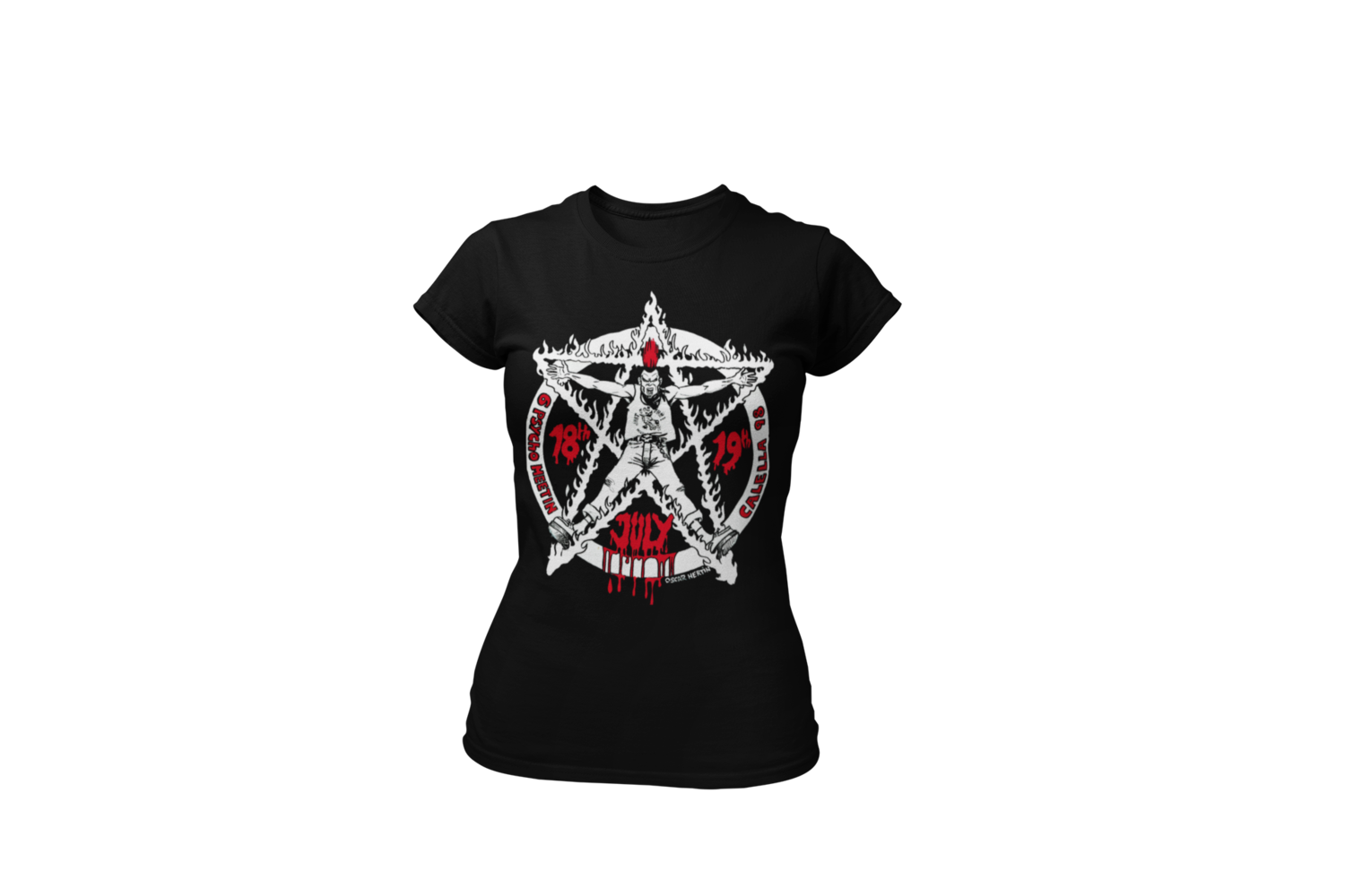 PSYCHOBILLY MEETING 1998 T-SHIRT WOMAN by OSCAR HERTIN, Size: Large