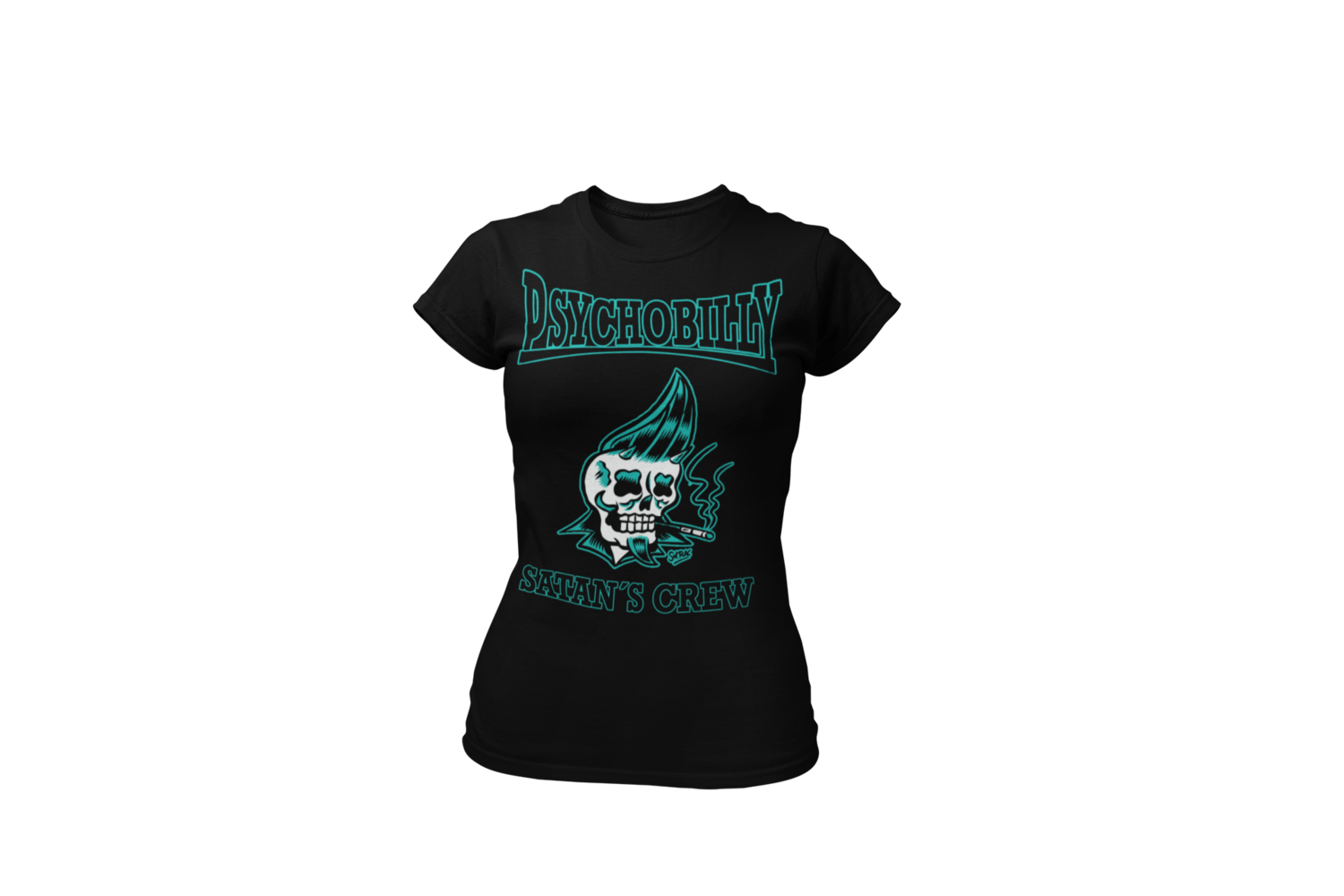 PSYCHOBILLY SATAN´S CREW T-SHIRT WOMAN, Colour: BLACK, Size: Large