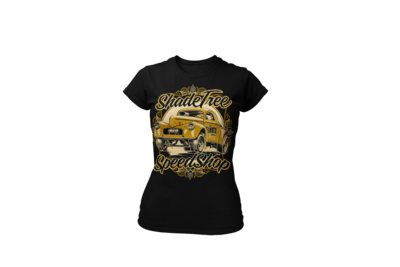 SHADE TREE SPEED SHOP &quot;Willys&quot; T-SHIRT WOMAN by Ger &quot;Dutch Courage&quot; Peters artwork