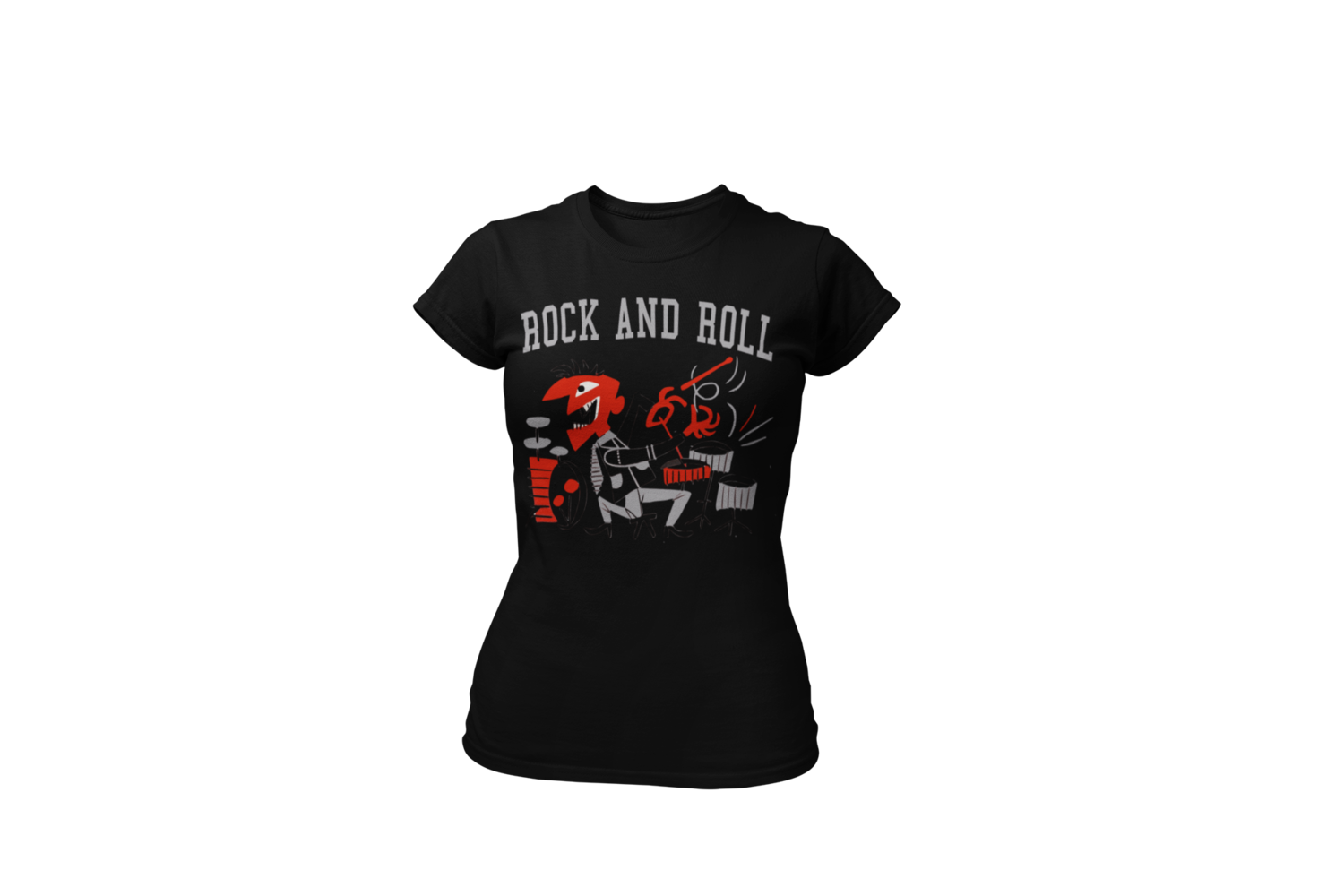 ROCK AND ROLL DRUMMER T-SHIRT WOMAN