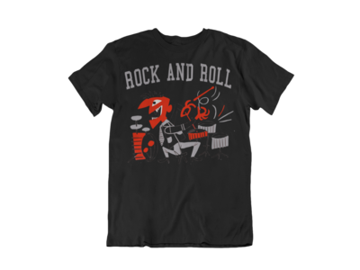 ROCK AND ROLL DRUMMER T-SHIRT MAN