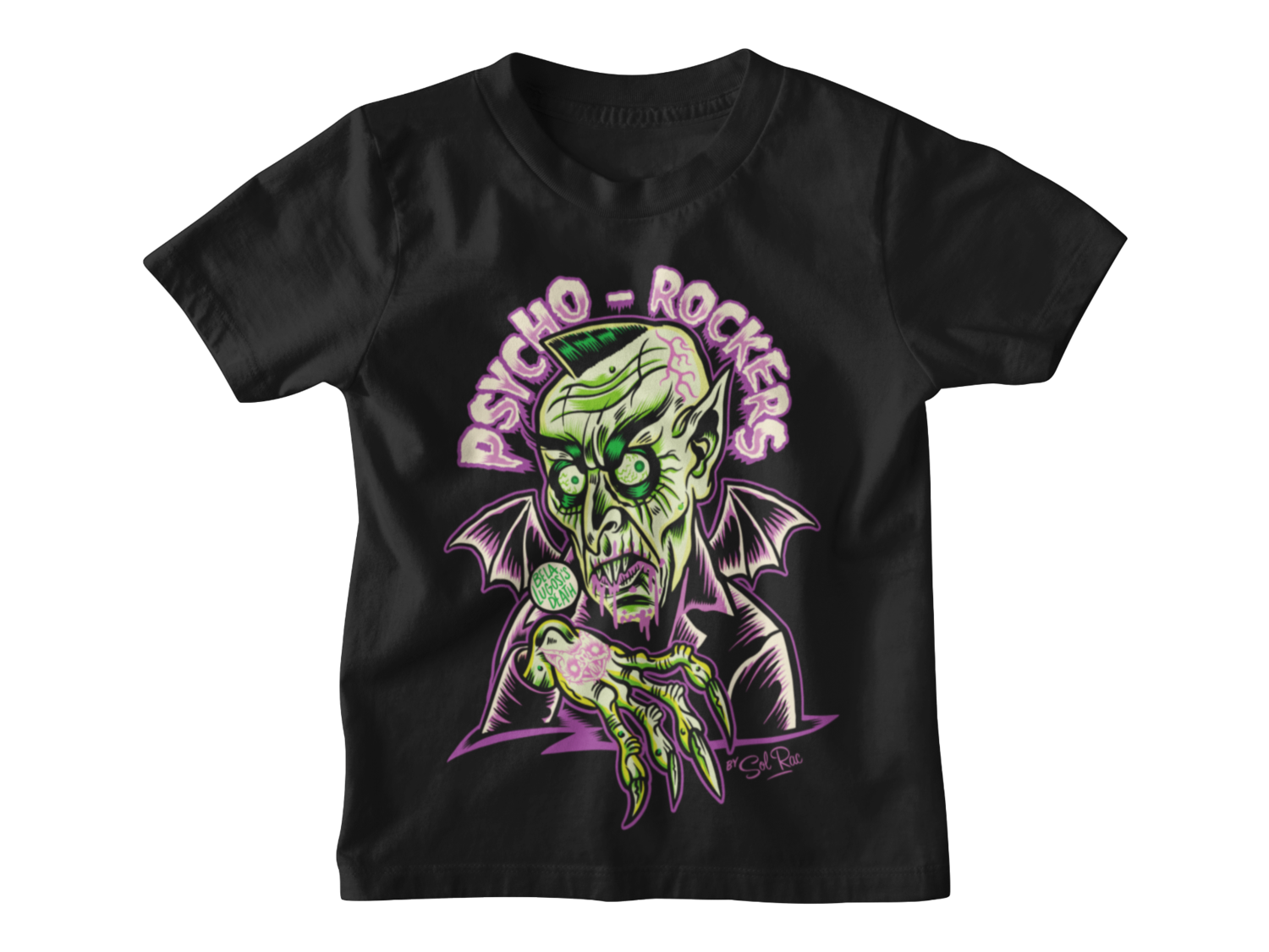 PSYCHO - ROCKERS T-SHIRT KIDS BY SOL RAC, Colour: Black, Size: 3/4 years