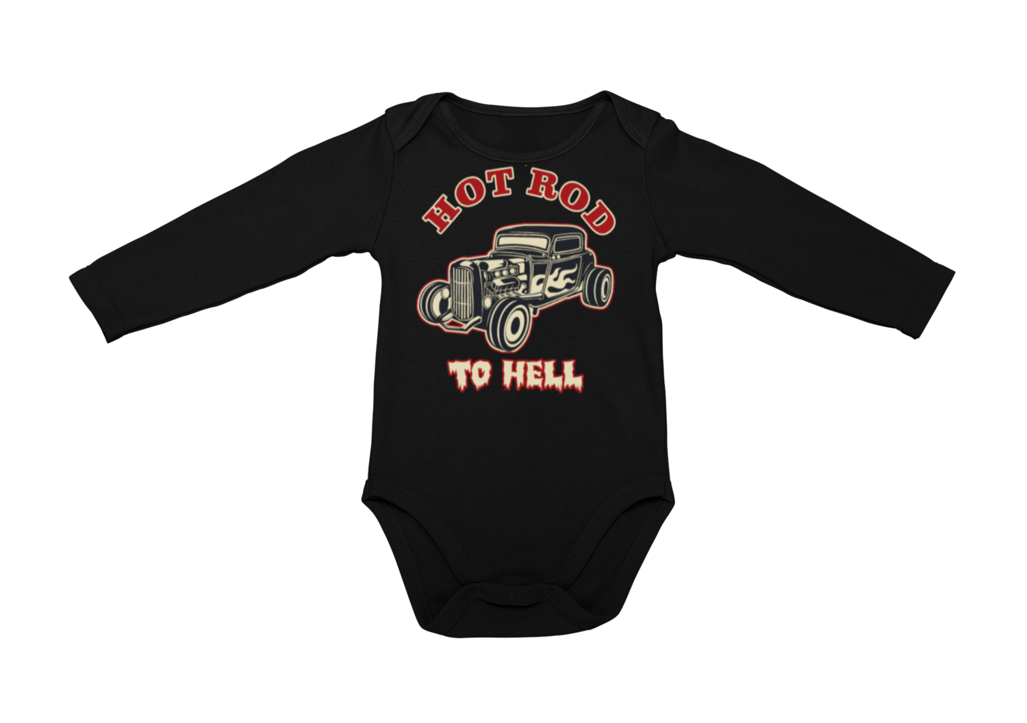 HOT ROD TO HELL BABY ONIESE
