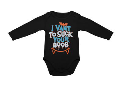 I VANT TO SUCK YOUR BOOB BABY ONIESE