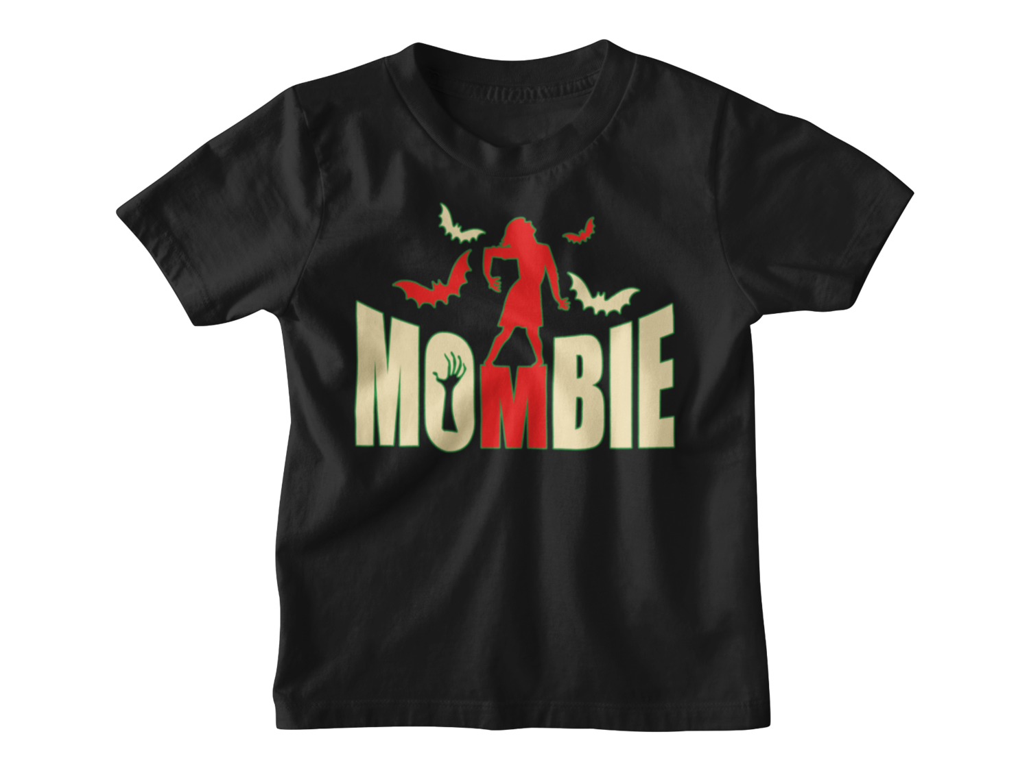 MOMBIE T-SHIRT KIDS, Colour: Black, Size: 3/4 years