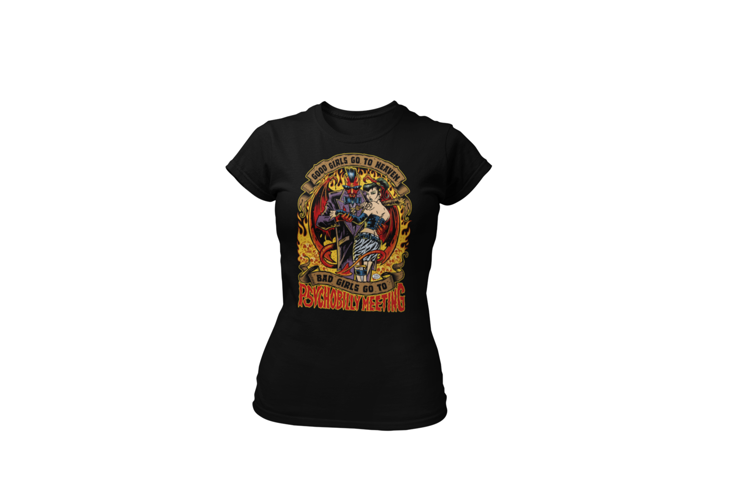 BAD GIRLS GO TO PSYCHOBILLY MEETING T-SHIRT WOMAN by PASKAL
