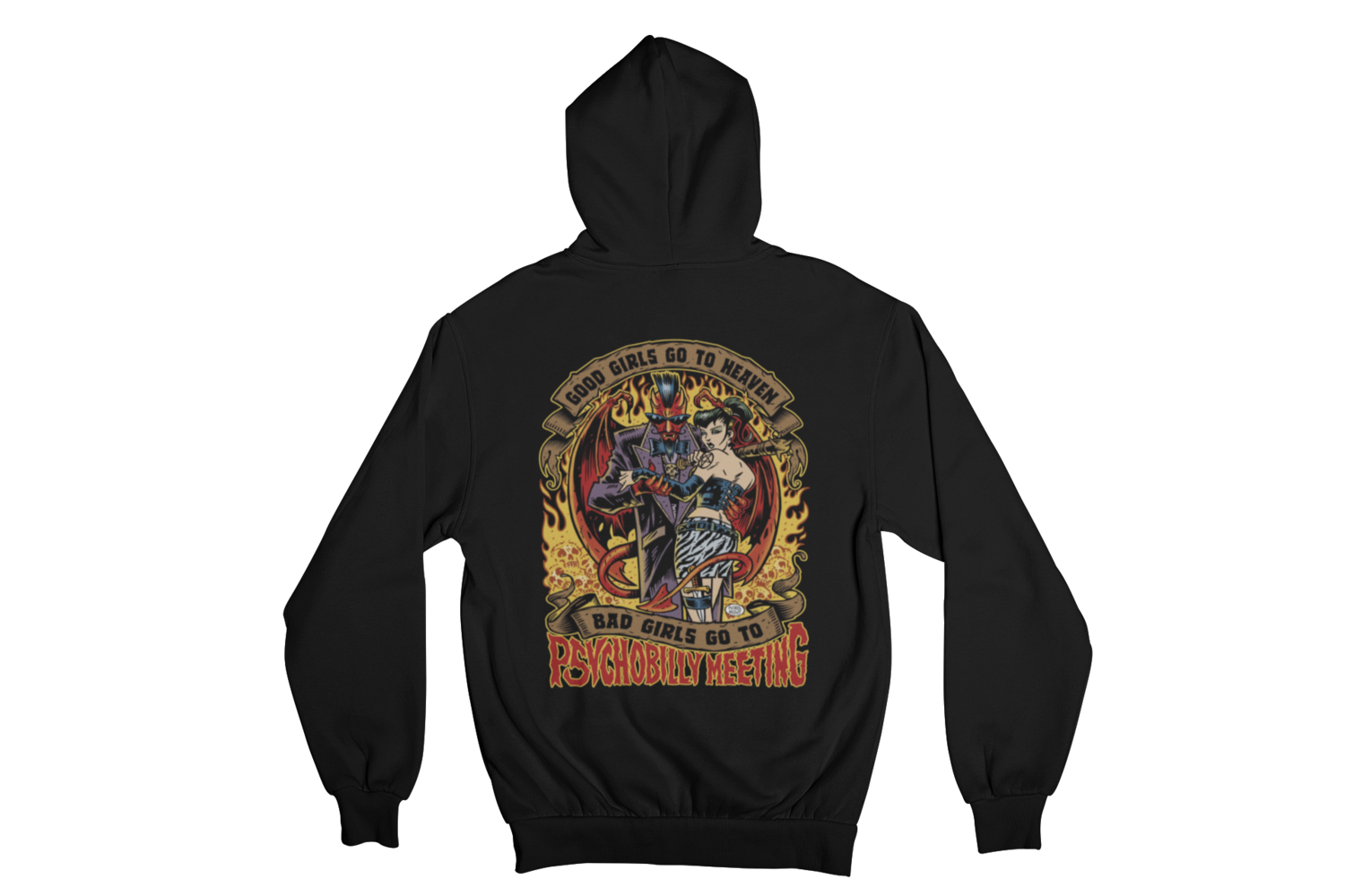 BAD GIRLS GO TO PSYCHOBILLY MEETING HOODIE ZIP for MEN by PASKAL