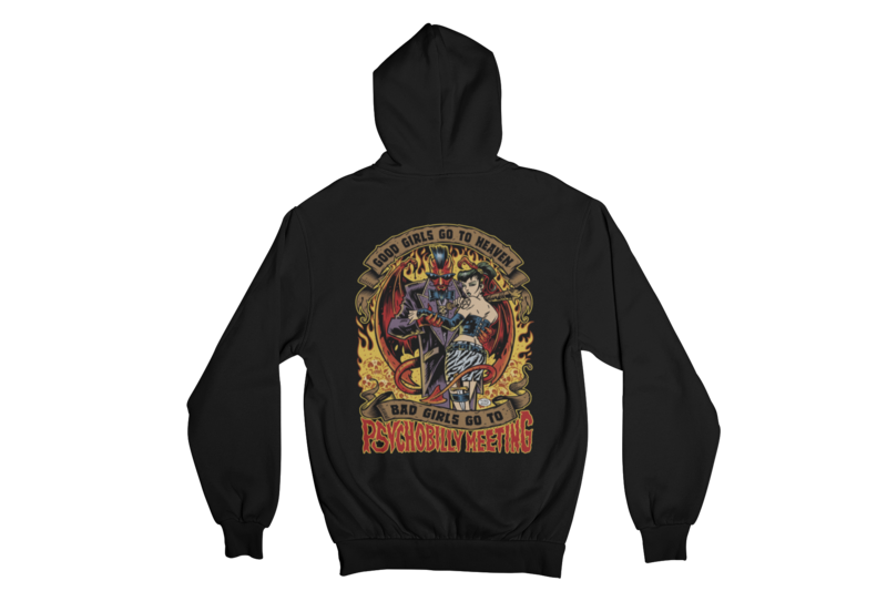 BAD GIRLS GO TO PSYCHOBILLY MEETING HOODIE ZIP for WOMEN by PASKAL