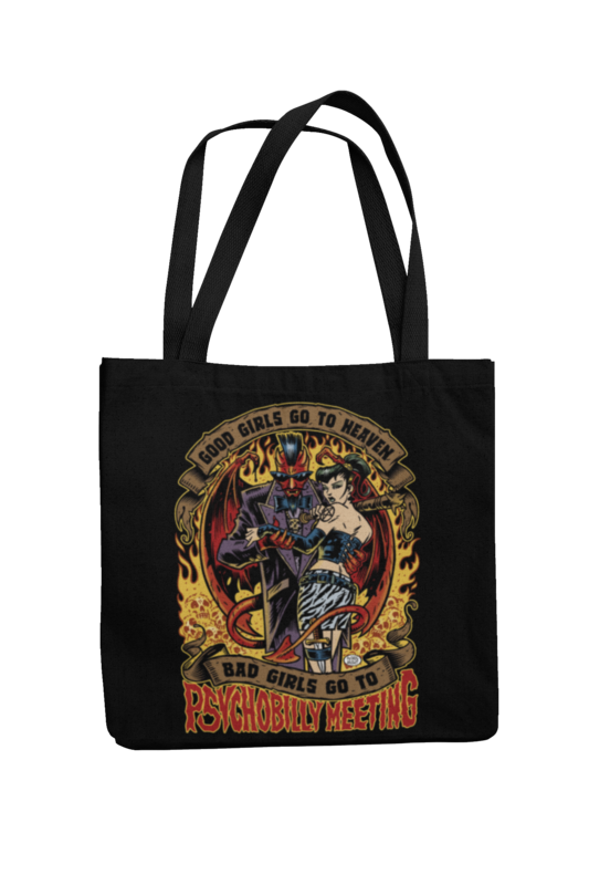 Cotton Bag bad girls go to Psychobilly Meeting design by PASKAL 2019