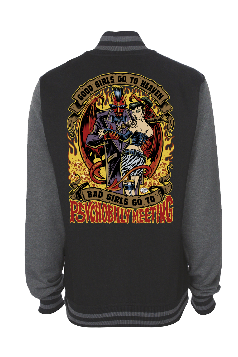 GOOD GIRLS GO TO HEAVEN VARSITY JACKET UNISEX BY PASKAL, Size: Small