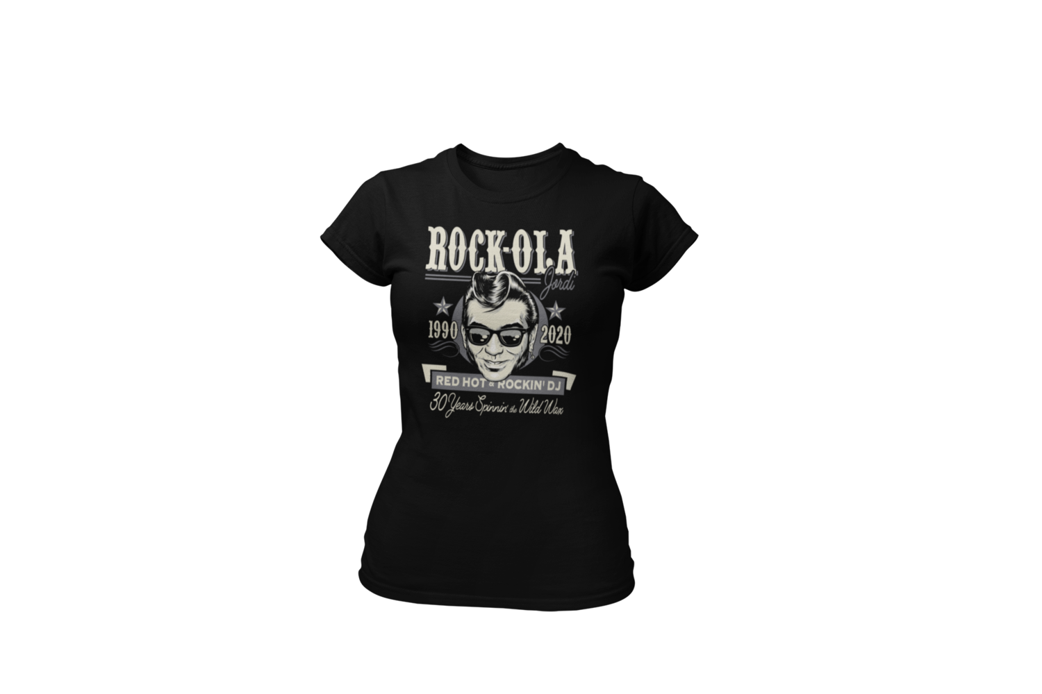 Rock-ola Jordi Dj  tshirt 
 T-SHIRT WOMAN, Colour: BLACK, Size: Large