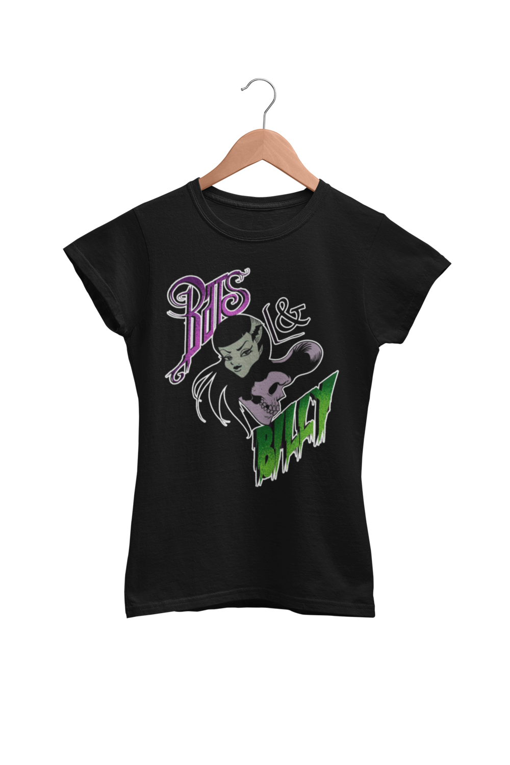 Bats &amp; Billy tshirt for WOMEN, Colour: BLACK, Size: Large