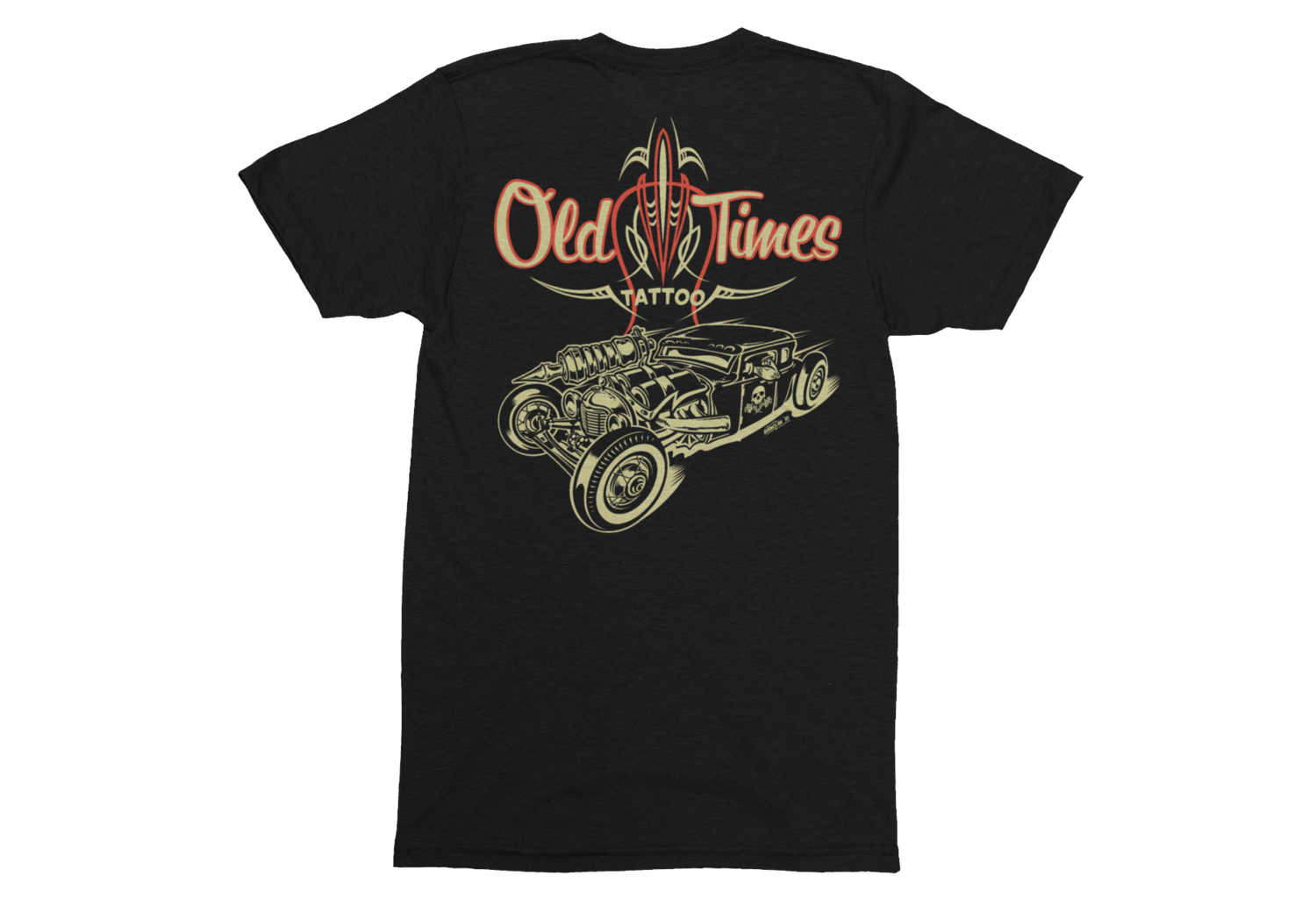 OLD TIMES TATTOO &quot;Hot Rod logo&quot; tshirt for MEN, Size: Small