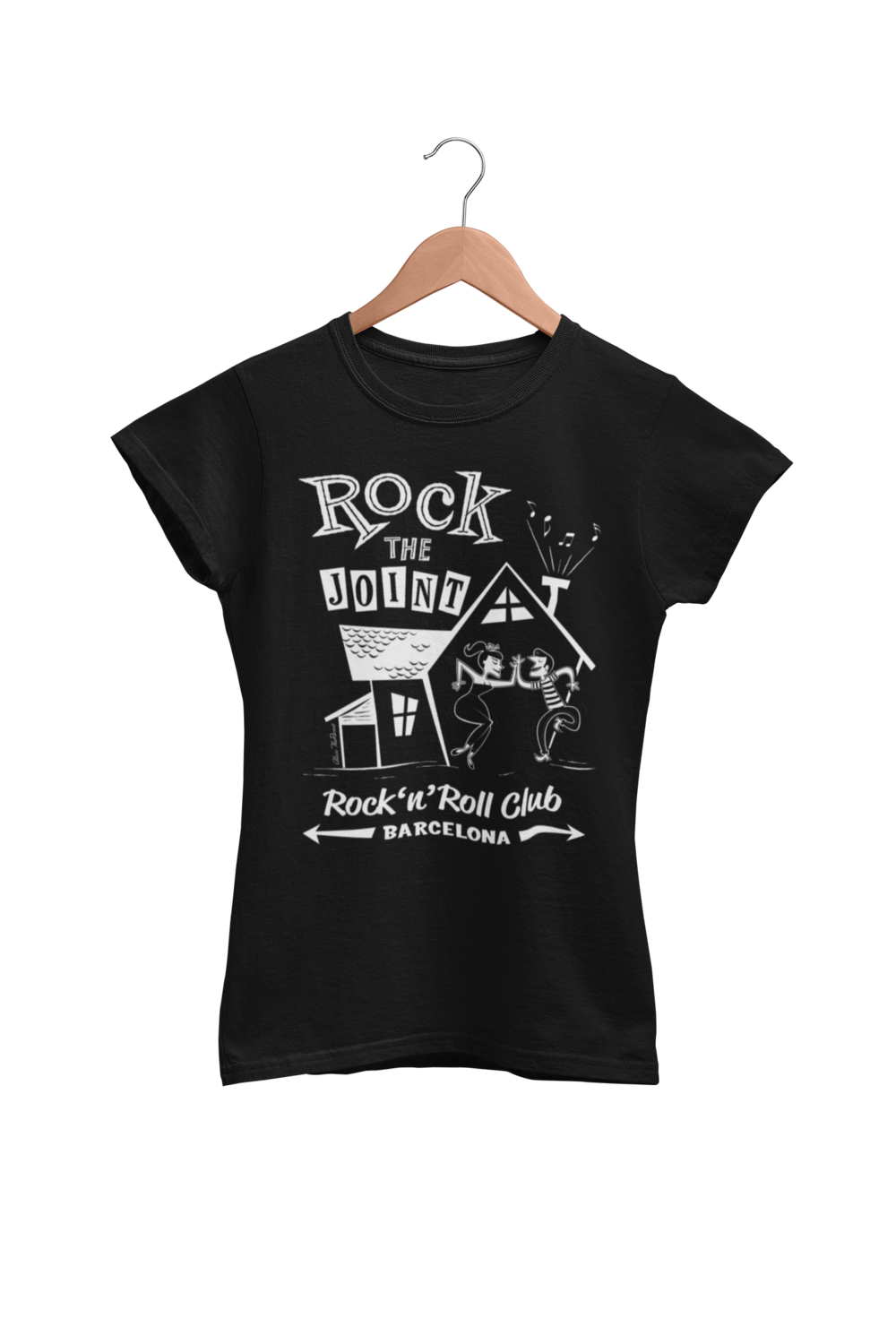 Rock the joint Club tshirt 
 T-SHIRT WOMAN, Colour: BLACK, Size: Large