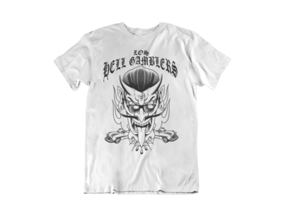 Los HELL GAMBLERS &quot;White demon logo&quot; T-SHIRT MEN