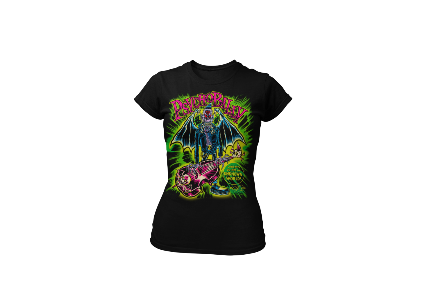 PSYCHOBILLY UNKNOWN WORLD T-SHIRT WOMAN BY SOL RAC