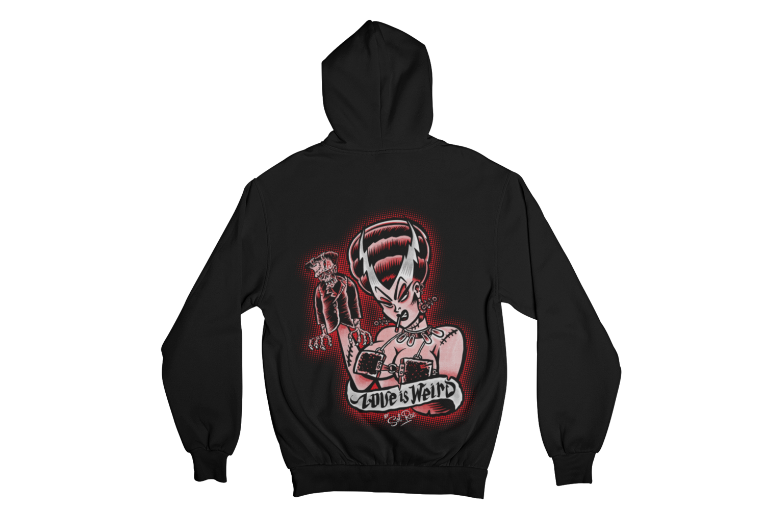 LOVE IS WEIRD HOODIE ZIP for WOMEN by SOL RAC