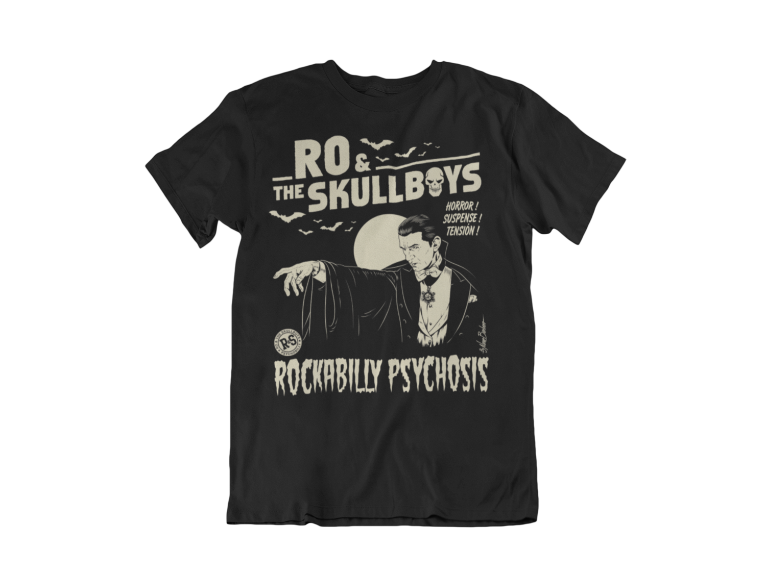 RO &amp; THE SKULLBOYS &quot;Rockabilly Psychosis&quot; T-SHIRT MEN