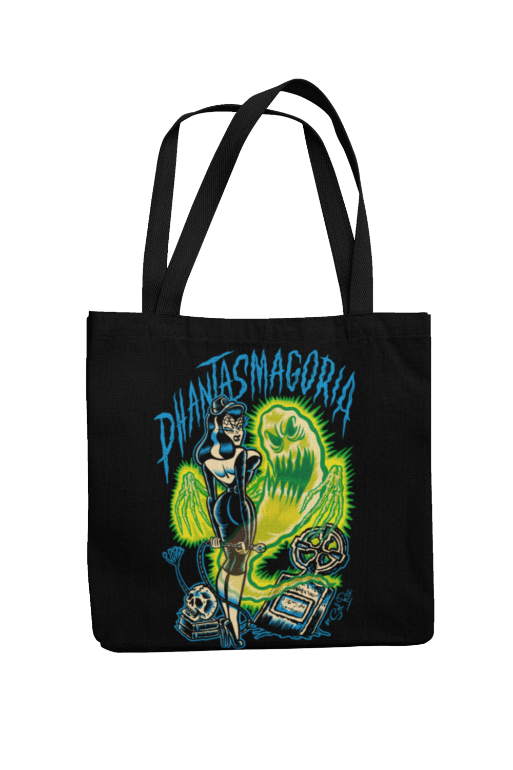 PHANTASMAGORIA Cotton Bag  logo design SOL RAC, Colour: Black