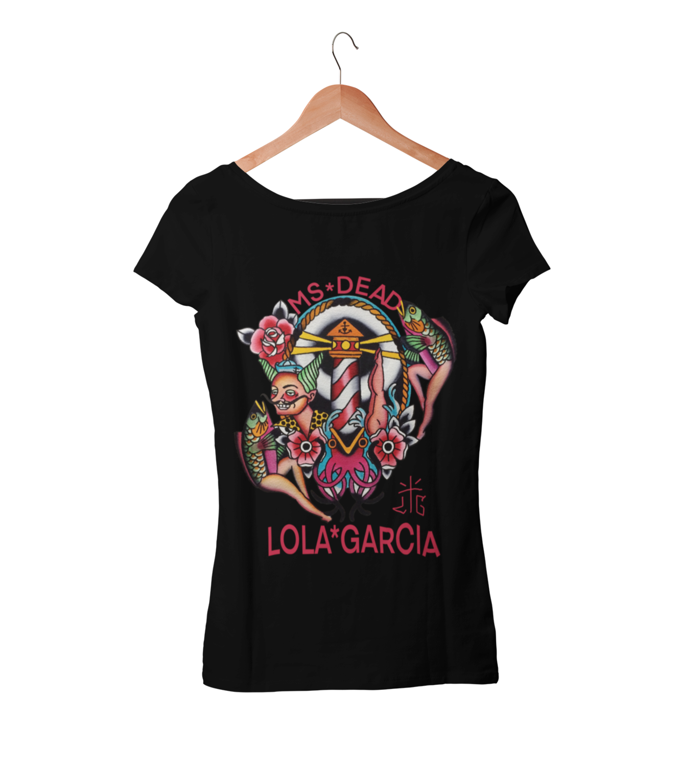LOLA GARCIA TATTOO T-shirt for WOMEN, Colour: BLACK, Size: Large