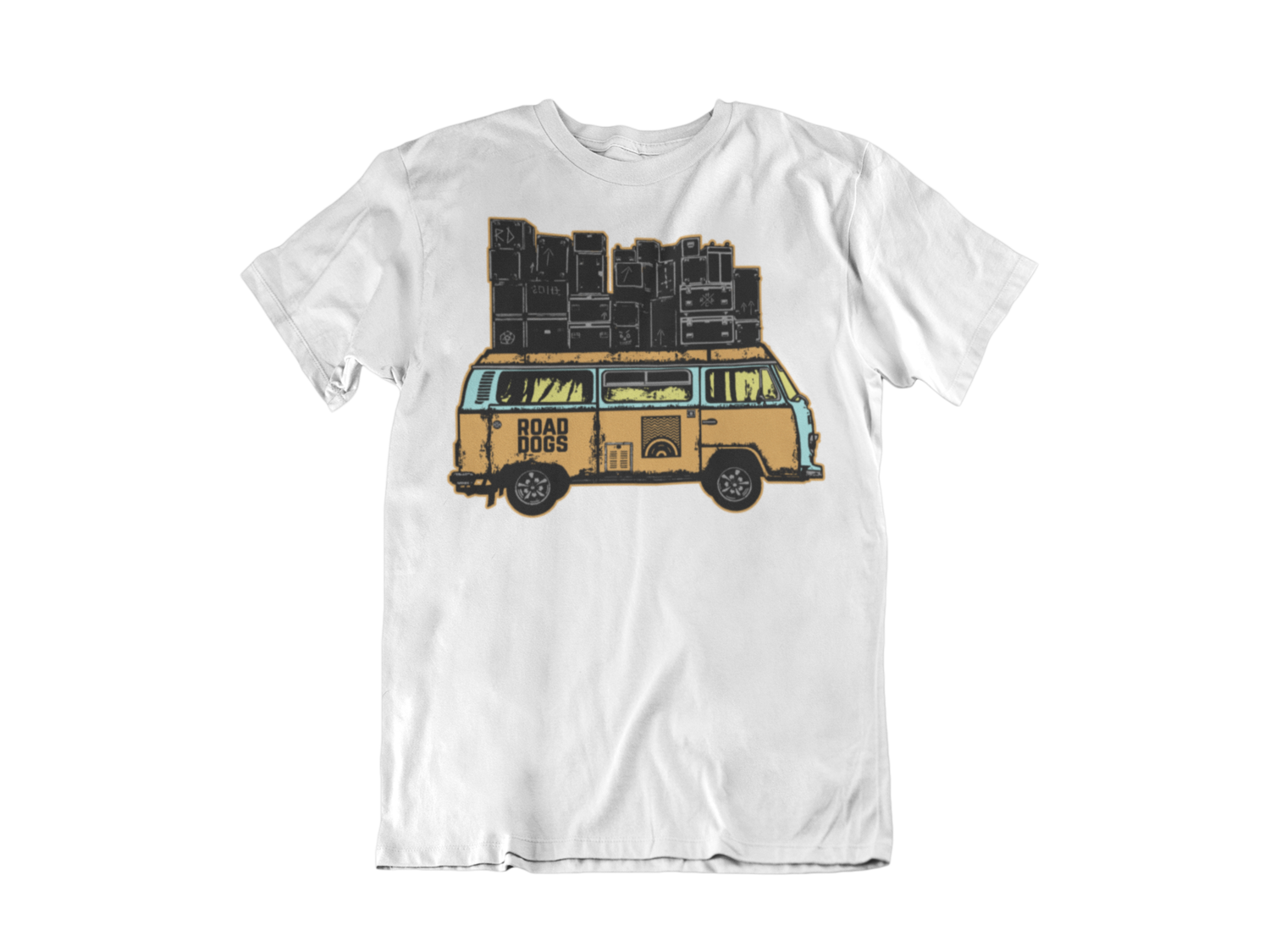 ROAD DOGS &quot;Van color logo&quot; tshirt for MEN, Colour: WHITE, Size: Large
