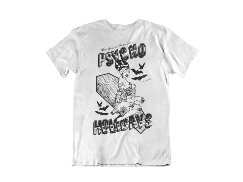 PSYCHO HOLLIDAYS by MISS MOONAGE tshirt for MEN