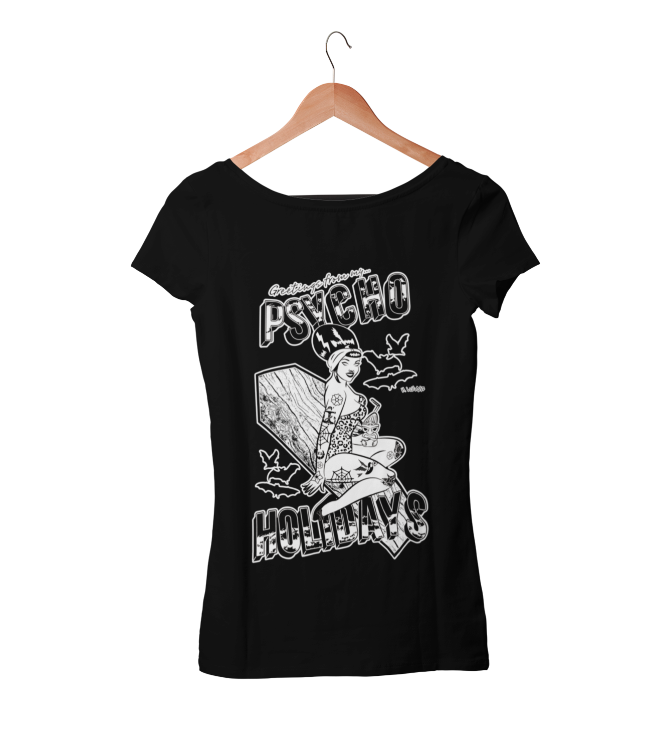 PSYCHO HOLLIDAYS by MISS MOONAGE tshirt for WOMEN