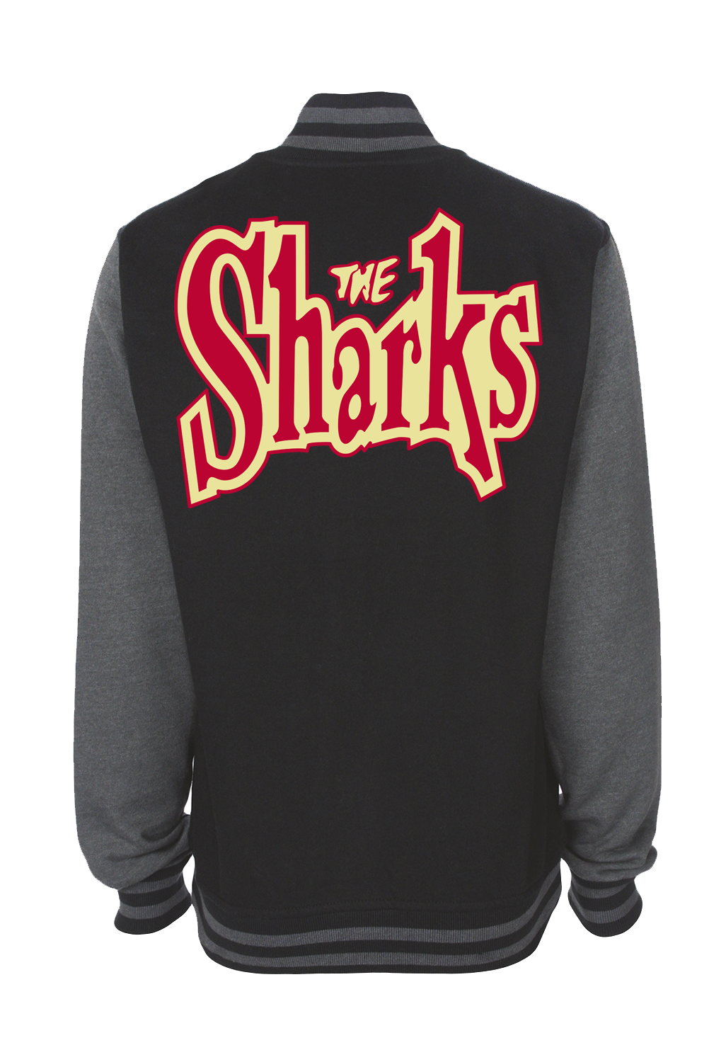 THE SHARKS &quot;Logo&quot; VARSITY JACKET UNISEX, Logo Colour: RED, Size: Small