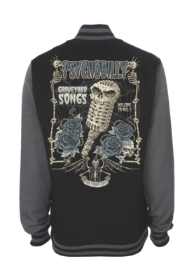 GRAVEYARD SONGS VARSITY JACKET UNISEX BY NANO BARBERO