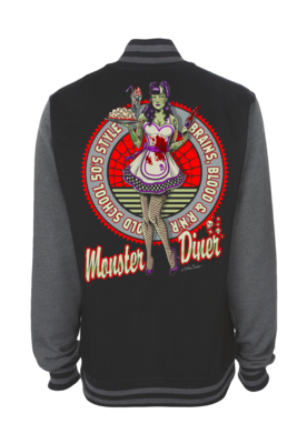 MONSTER DINER VARSITY JACKET UNISEX BY NANO BARBERO