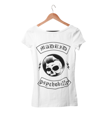 PSYCHO REBEL &amp; SINNER A GO-GO DJ &quot;Madrid Psychobilly&quot; T-SHIRT WOMAN