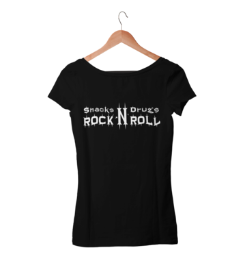 SNACKS DRUGS ROCK AND ROLL T-SHIRT WOMAN BY SUBCULTBILLY DESIGN