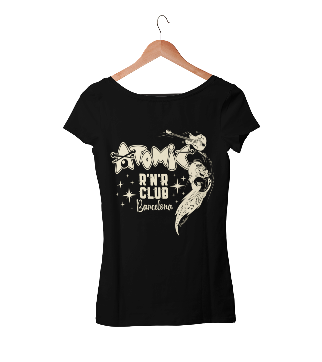 ATOMIC R´N´R CLUB BARCELONA T-SHIRT WOMAN, Colour: BLACK, Size: Large