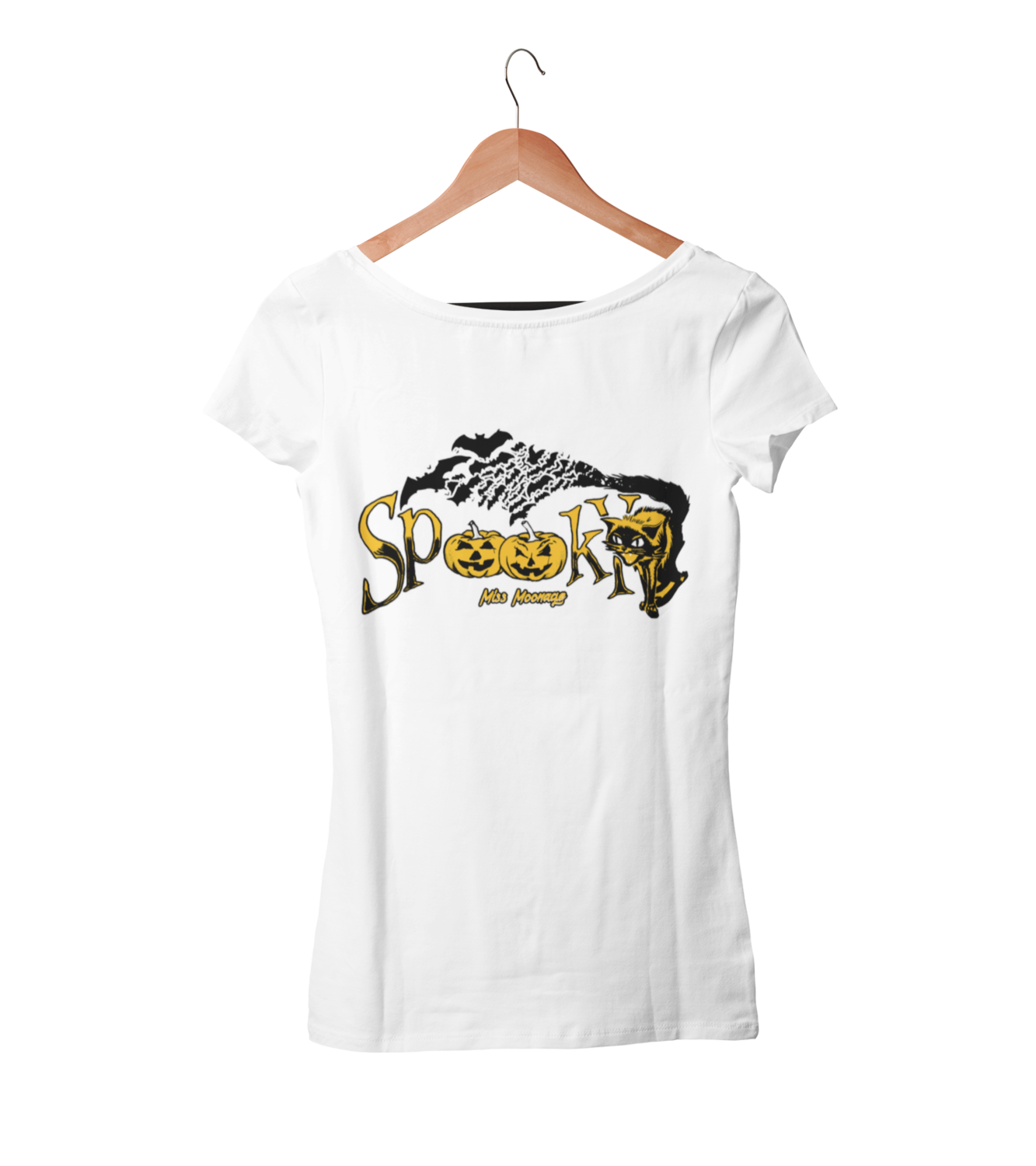 SPOOKY by MISS MOONAGE tshirt for WOMEN, Colour: WHITE, Size: Large