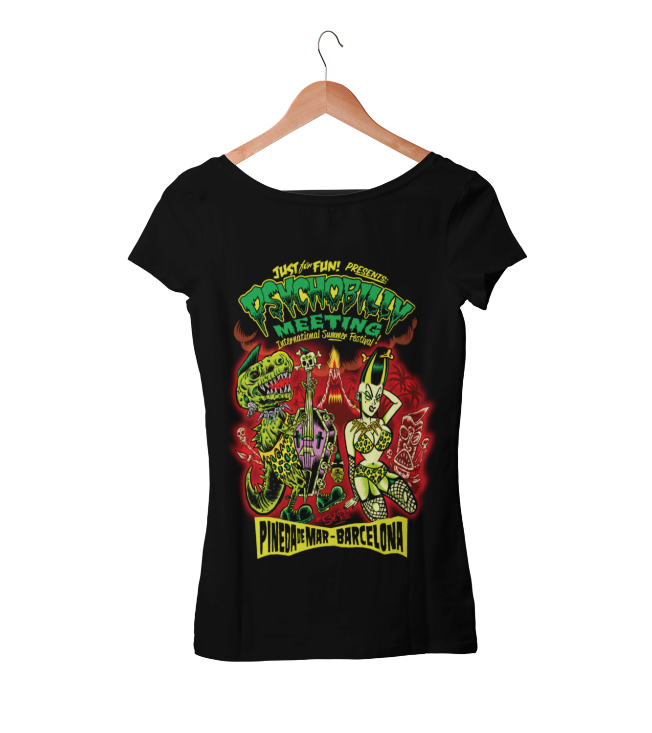 PSYCHOBILLY MEETING 2020 T-SHIRT WOMAN BY SOLRAC, Colour: BLACK, Size: Large