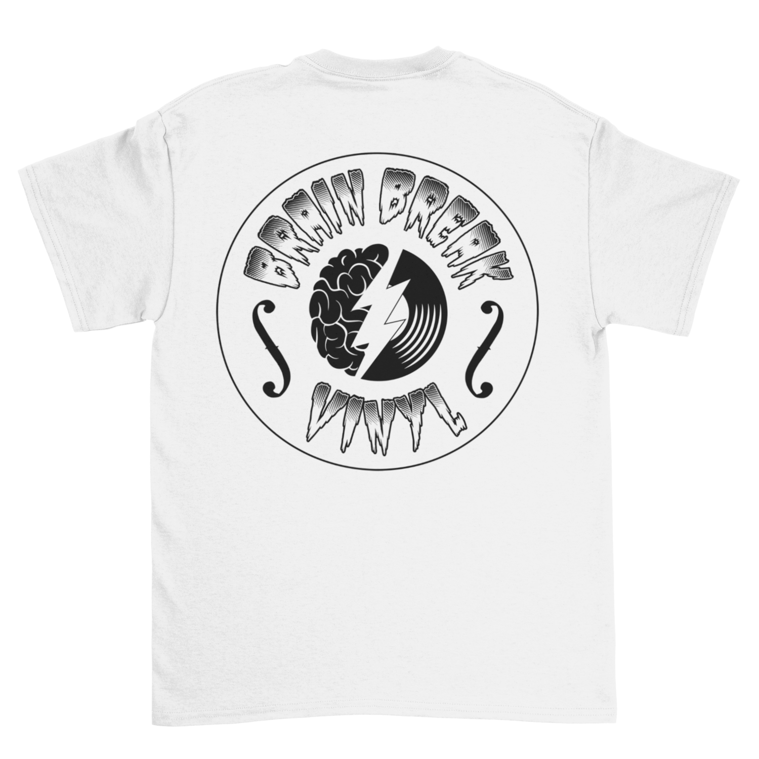 BRAIN BREAK VINYL tshirt for MEN, Colour: WHITE, Size: Large