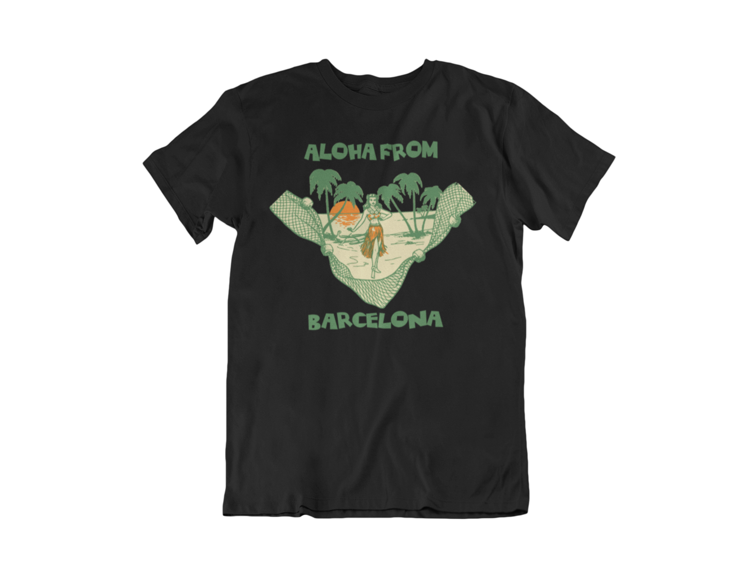 ALOHA FROM BARCELONA T-SHIRT MAN, Colour: BLACK, Size: Large