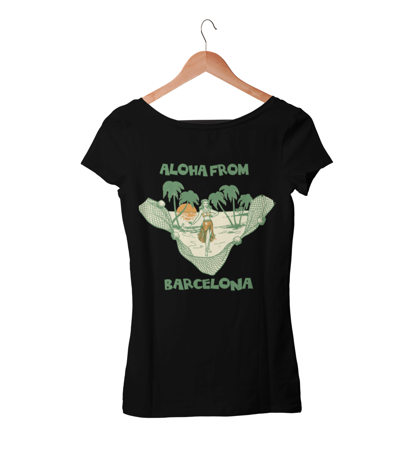 ALOHA FROM BARCELONA T-SHIRT WOMAN, Colour: BLACK, Size: Large