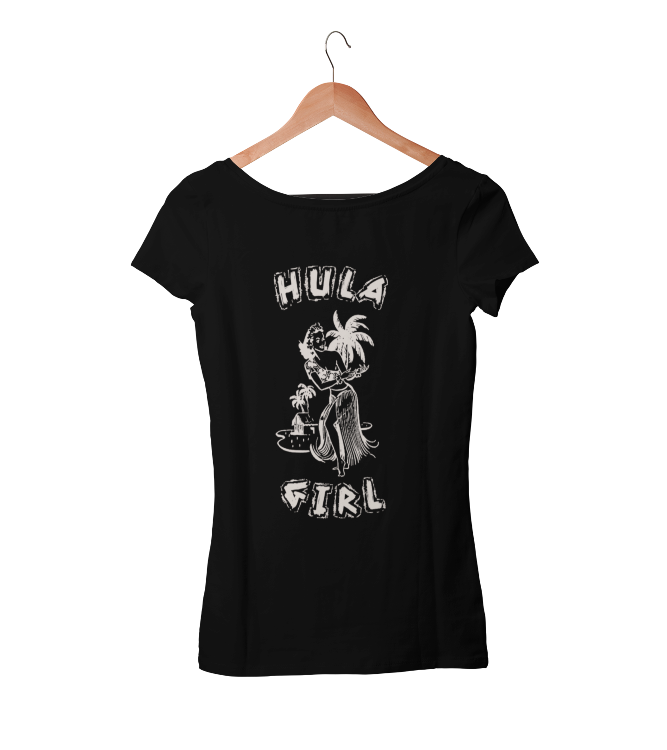 HULA GIRL T-SHIRT WOMAN, Colour: BLACK, Size: Large