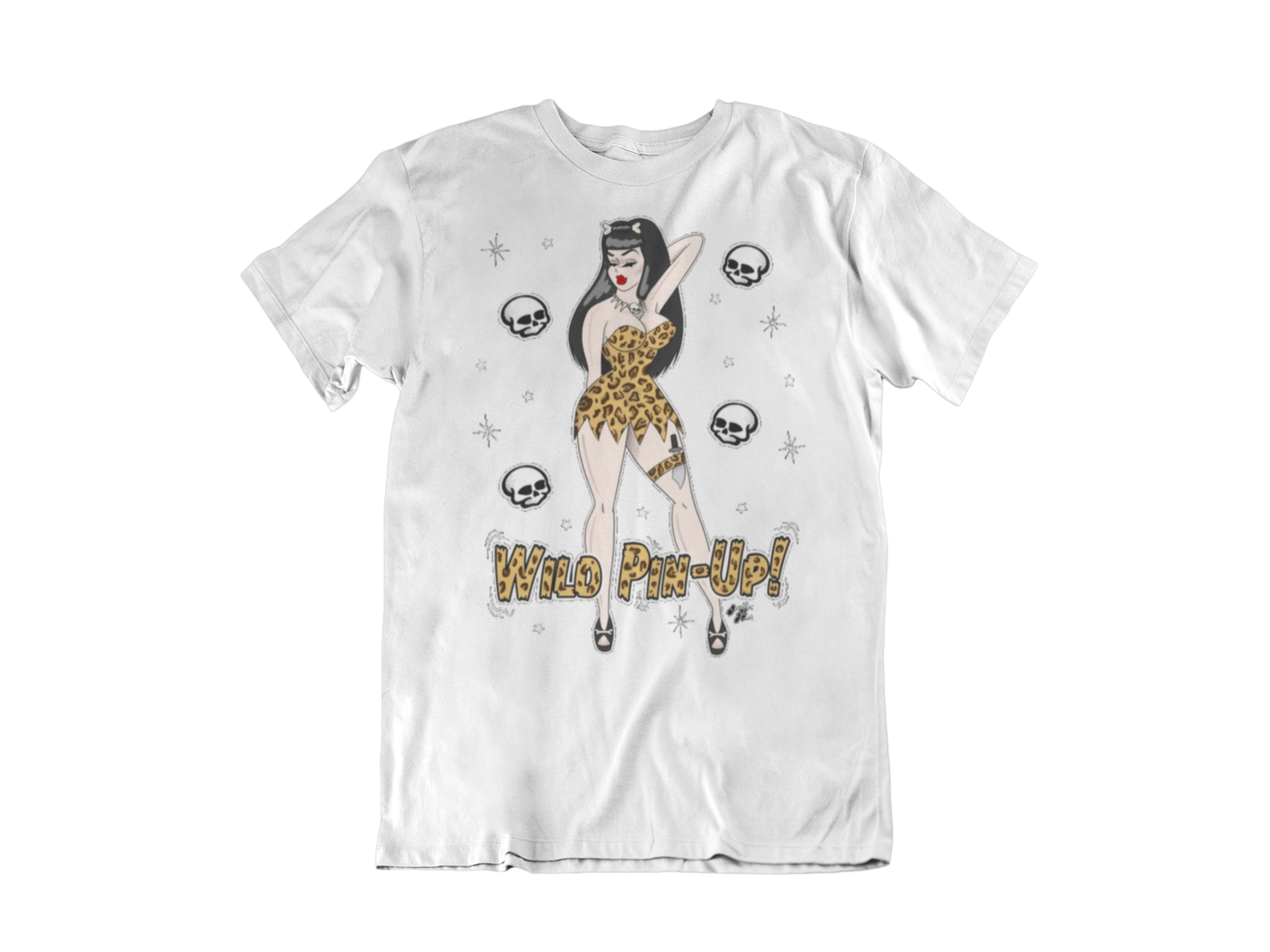 BETTIE BANG STORE &quot;Wild Pin Up&quot; tshirt for MEN, Colour: WHITE, Size: Large