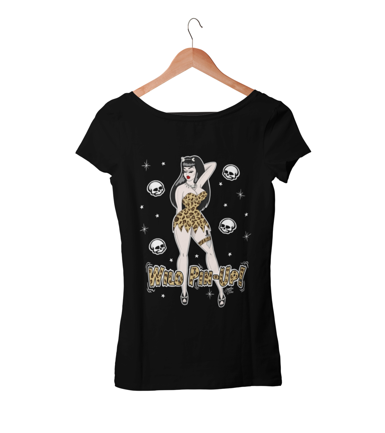 BETTIE BANG STORE &quot;Wild Pin Up&quot; tshirt for WOMEN, Colour: BLACK, Size: Large