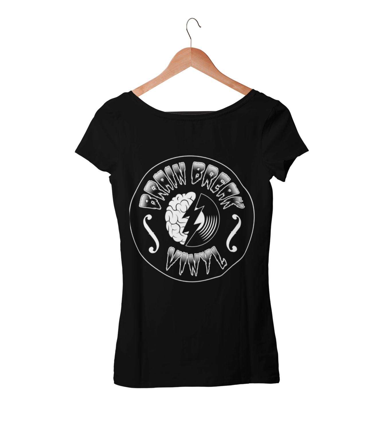 BRAIN BREAK VINYL tshirt for WOMEN, Colour: BLACK, Size: Large